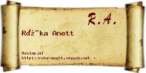 Róka Anett névjegykártya